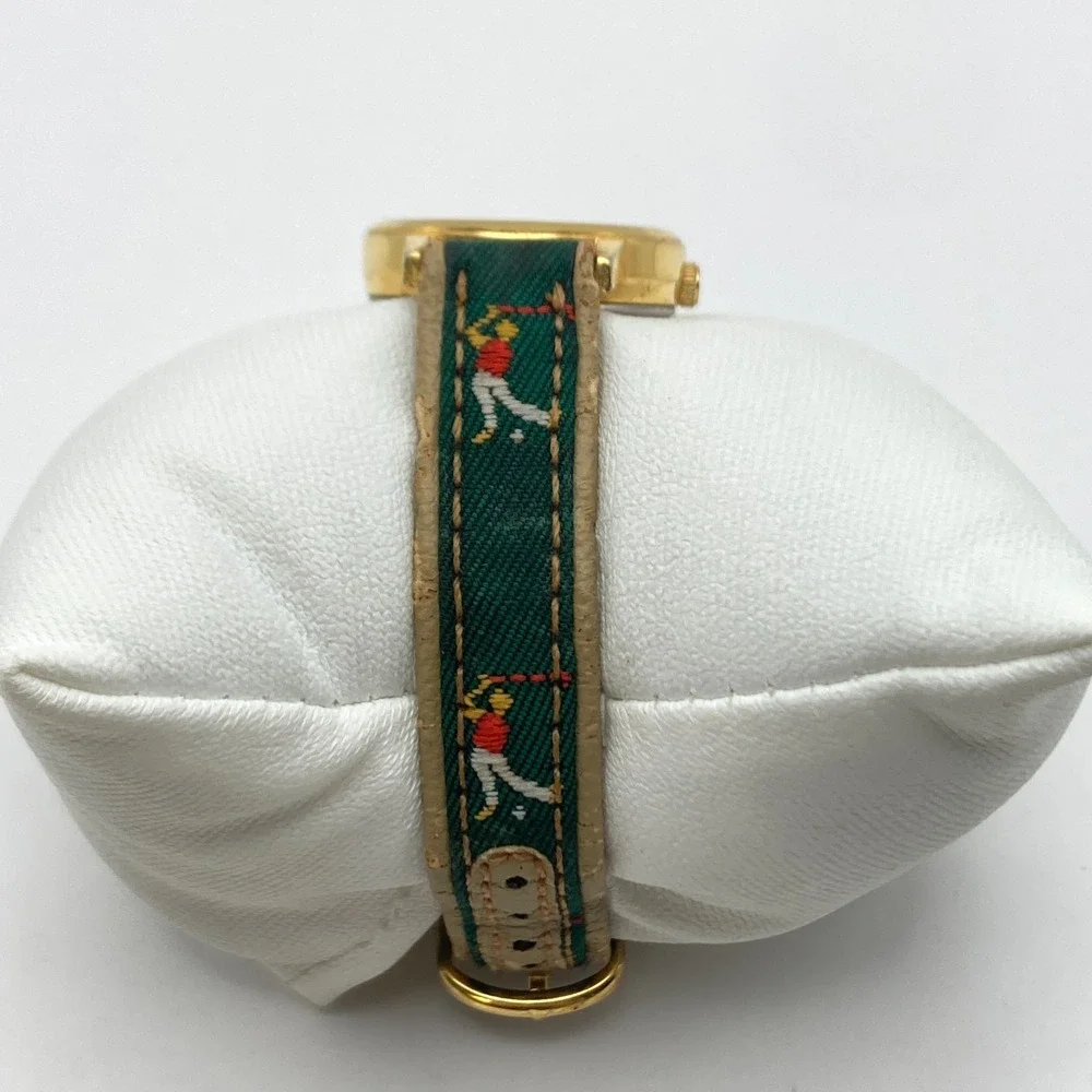 Vintage Giordano Women's Watch Golf Gold Tone Rotating Ball New Battery SMALL 7